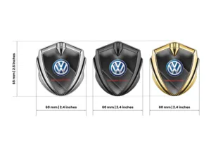 VW Badge Emblema Metal Disegno Mirato Elegante